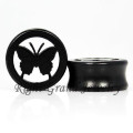 Black Butterfly Wood Ear Plug Piercing Jewelry